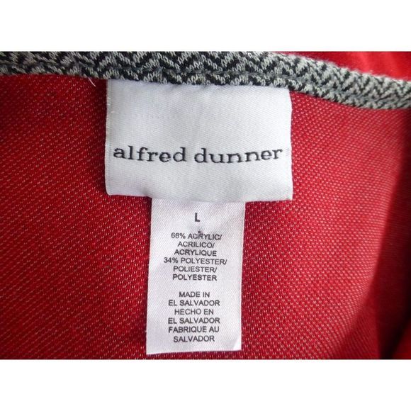 Alfred Dunner Red Zip Up Career Sweater Top With Flower Size Large Women's - Picture 5 of 5